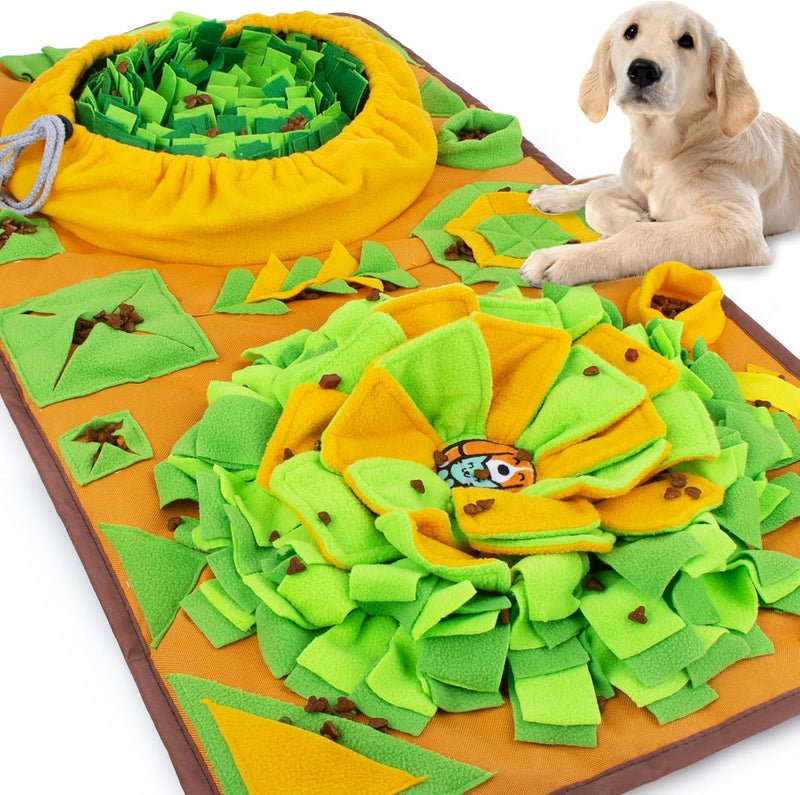 AWOOF Large Dog Snuffle Mat, Interactive Feeding Mat, 34.6 in x 19.6 in, Squeaker and Crinkle Paper, Non-Slip, Easy to Clean - Image 1